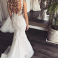 Gorgeous Mermaid Wedding Dresses 3D Floral Appliqued Sweep Train Country Bridal Gowns       fg4600