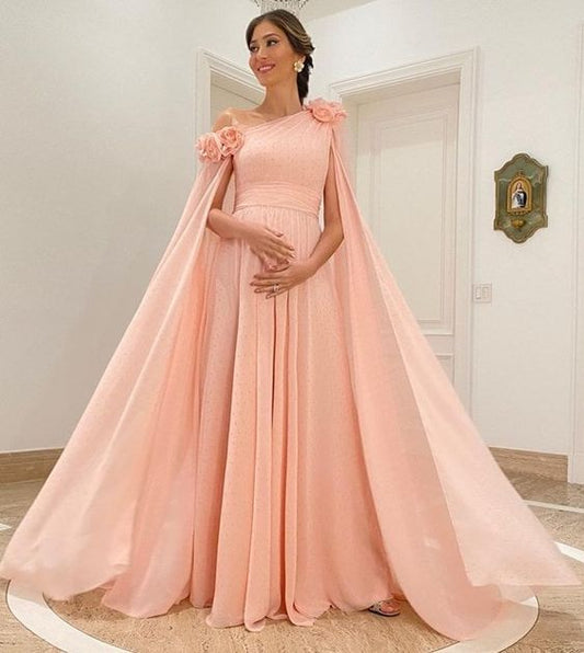 2023 A Line Pink Long Prom Dresses     fg3145